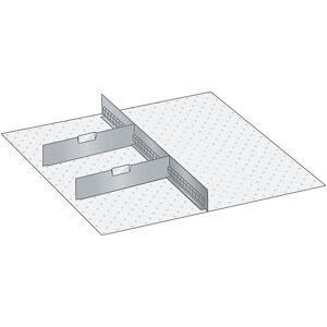 Schubladeneinteilungsmaterial-Set, 1 Schlitzwand und 2 Trennbleche, 3-teilig, für Fronthöhe 200 mm LISTA