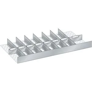Schubladeneinteilungsset, Breite 1000 mm, 8 Schlitzwände, 8 Trennbleche LISTA