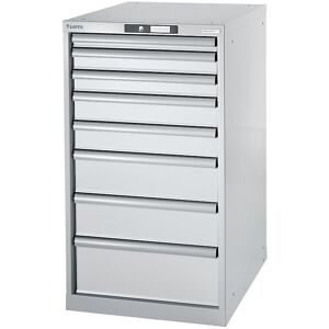 Werkbank-Baukastensystem, Unterbauschrank, Höhe 1000 mm, 8 Schubladen, lichtgrau LISTA