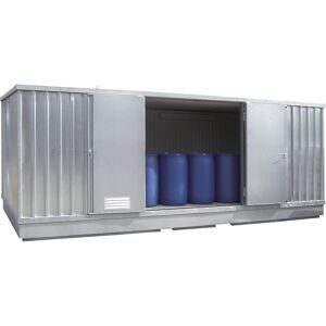Kälteisolierter Gefahrstoff-Lagercontainer, Außen-HxBxT 2385 x 6075 x 2875 mm, Auffangvolumen 2 x 1400 l LaCont