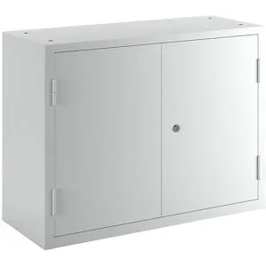 Werkstatt-Hängeschrank, HxBxT 600 x 800 x 320 mm, Vollblechtüren, lichtgrau RAL 7035 eurokraft basic