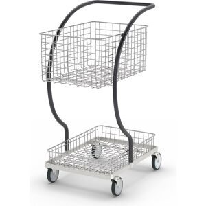 C-LINE Einkaufs- und Tischwagen, mit 2 verchromten Gitterkörben, Etagenhöhe 160, 580 mm Kongamek