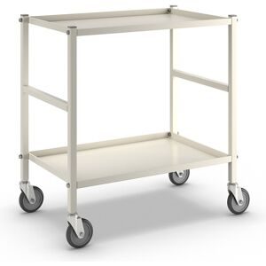 Tischwagen mit 2 Böden, 4 Lenkrollen, weiß Kongamek