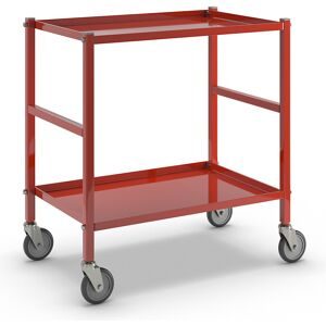 Tischwagen mit 2 Böden, 4 Lenkrollen, rot Kongamek