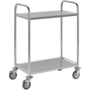 Edelstahl-Servierwagen, 2 Etagen, LxBxH 705 x 405 x 940 mm eurokraft basic