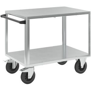 Montagewagen, Tragfähigkeit 500 kg, 2 Ladeflächen mit verzinkten Stahlblech-Auflagen, Ladefläche 1050 x 700 mm, Gestell verzinkt eurokraft pro