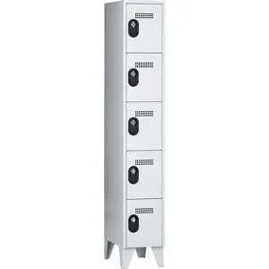 5er-Schließfachschrank Köln, 1 Abteil, lichtgrau, 300 mm Wolf