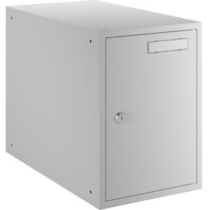 Schließfachwürfel, HxBxT 350 x 250 x 450 mm, Vollblechtür, lichtgrau eurokraft basic