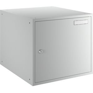 Schließfachwürfel, HxBxT 350 x 400 x 450 mm, Vollblechtür, lichtgrau eurokraft basic