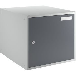 Schließfachwürfel, HxBxT 350 x 400 x 450 mm, Vollblechtür, lichtgrau / basaltgrau eurokraft basic