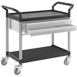 kaiserkraft Allzweckwagen mit Schubladen, LxBxH 850 x 480 x 950 mm, 2 Schubladen, 2 Etagen, Tragfähigkeit 200 kg