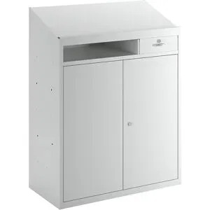 Werkzeugschrank mit Schreibpult, HxBxT 1220 x 915 x 457 mm, lichtgrau eurokraft basic