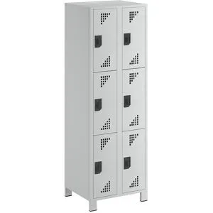 4er-Schließfachschrank Bremen, 2 Abteile, lichtgrau, Breite 600 mm, 8 Fächer eurokraft pro