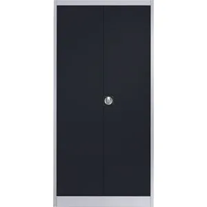 Stahlschrank mit Flügeltüren, 4 Fachböden, T 500 mm, weißaluminium / anthrazitgrau mauser