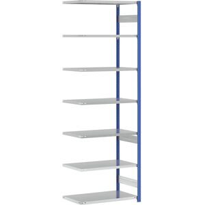 Steckregal, Bauart leicht, einseitig, HxBxT 3000 x 1000 x 600 mm, blau/grau, Anbauregal eurokraft pro