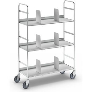 Ordner-Etagenwagen KM151, 3 Böden, LxBxH 790 x 290 x 1140 mm, ab 5 Stk Kongamek