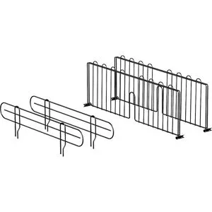kaiserkraft Set aus Regalteilern und Seitenbegrenzern, für Tiefe 610 mm, schwarz, 2 x 2 Stk