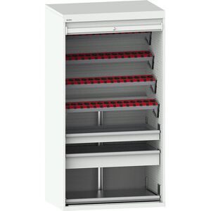 CNC-Schrank mit Rollladen, 7 Ebenen, 56 Halter ISO-SK 40, lichtgrau RAL 7035 LISTA