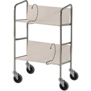 Aktenordnerwagen verchromt, 2 Etagen, LxBxH 550 x 340 x 840 mm, Birke-Dekor HelgeNyberg