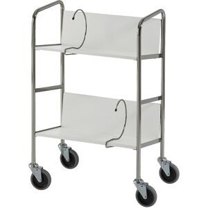 Aktenordnerwagen verchromt, 2 Etagen, LxBxH 550 x 340 x 840 mm, grau, ab 5 Stk HelgeNyberg