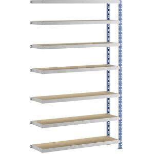 Großfach-Steckregal, blau/grau, HxBxT 2522 x 1525 x 400 mm, Spanplattenböden, Anbauregal eurokraft basic