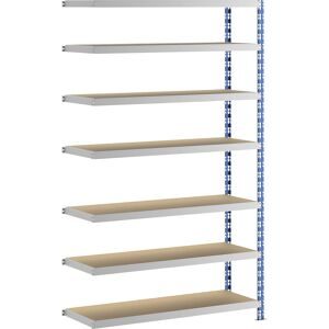 Großfach-Steckregal, blau/grau, HxBxT 2522 x 1525 x 500 mm, Spanplattenböden, Anbauregal eurokraft basic