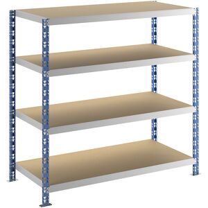 Großfach-Steckregal, blau/grau, HxBxT 1508 x 1550 x 700 mm, Spanplattenböden, Grundregal eurokraft basic