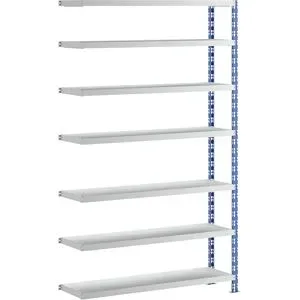 Großfach-Steckregal, blau/grau, HxBxT 2522 x 1525 x 400 mm, Stahlblechböden, Anbauregal eurokraft basic