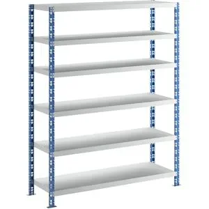 Großfach-Steckregal, blau/grau, HxBxT 1976 x 1550 x 500 mm, Stahlblechböden, Grundregal eurokraft basic