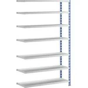 Großfach-Steckregal, blau/grau, HxBxT 2522 x 1525 x 500 mm, Stahlblechböden, Anbauregal eurokraft basic