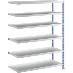 Großfach-Steckregal, blau/grau, HxBxT 1976 x 1525 x 600 mm, Stahlblechböden, Anbauregal eurokraft basic