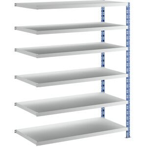 Großfach-Steckregal, blau/grau, HxBxT 1976 x 1525 x 700 mm, Stahlblechböden, Anbauregal eurokraft basic