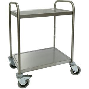 kaiserkraft Edelstahl-Servierwagen, 3 Etagen, luftidentische Reifen, LxBxH 1070 x 670 x 970 mm, ab 3 Stk
