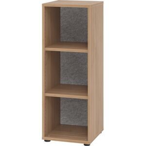 kaiserkraft ANNY-AC - Regal mit Akustik-Rückwand, HxBxT 1100 x 400 x 400 mm, 2 Fachböden, Nussbaum-Dekor