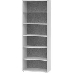 kaiserkraft ANNY-AC - Regal mit Akustik-Rückwand, HxBxT 2156 x 800 x 400 mm, 5 Fachböden, lichtgrau