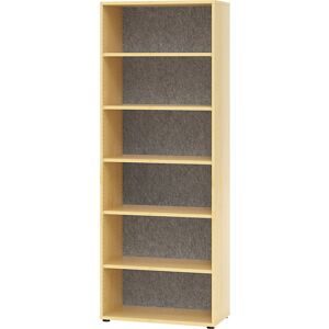 kaiserkraft ANNY-AC - Regal mit Akustik-Rückwand, HxBxT 2156 x 800 x 400 mm, 5 Fachböden, Ahorn-Dekor