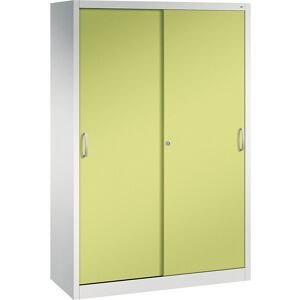 ACURADO Schiebetürenschrank, 4 Fachböden, HxBxT 1950 x 1200 x 500 mm, lichtgrau / viridingrün C+P