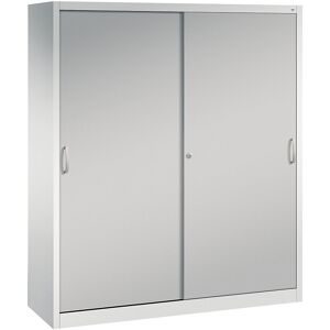 ACURADO Schiebetürenschrank, 8 Fachböden, HxBxT 1950 x 1600 x 500 mm, lichtgrau / weißalu C+P