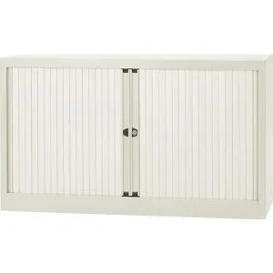 Euro-Rollladenschrank, Breite 1200 mm, 1 Fachboden, verkehrsweiß BISLEY
