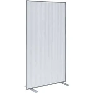 kaiserkraft Sichtschutz-Trennwand, mit Polycarbonat-Stegplatte, weißaluminium, HxBxT 1805 x 1000 x 480 mm