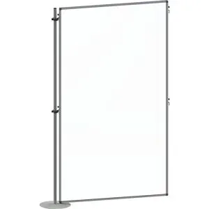 kaiserkraft Funktions-Trennwand aus Acrylglas, mit Rondenfüßen, HxB 1800 x 1000 mm, Anbauelement