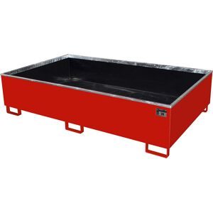 Regal-Bodenwanne mit PE-Einsatz, 1000 l Auffangvolumen, LxBxH 2165 x 1315 x 510 mm, rot eurokraft pro