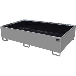 Regal-Bodenwanne mit PE-Einsatz, 1000 l Auffangvolumen, LxBxH 2165 x 1315 x 510 mm, grau eurokraft pro