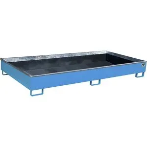 Regal-Bodenwanne mit PE-Einsatz, 540 l Auffangvolumen, LxBxH 2665 x 1315 x 305 mm, blau eurokraft pro