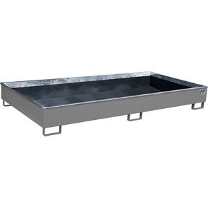 Regal-Bodenwanne mit PE-Einsatz, 540 l Auffangvolumen, LxBxH 2665 x 1315 x 305 mm, grau, ab 3 Stk eurokraft pro