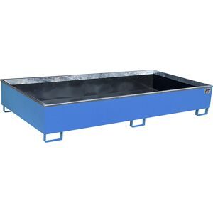 Regal-Bodenwanne mit PE-Einsatz, 1000 l Auffangvolumen, LxBxH 2665 x 1315 x 440 mm, blau eurokraft pro