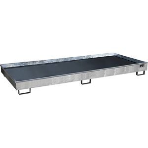 Regal-Bodenwanne mit PE-Einsatz, 540 l Auffangvolumen, LxBxH 3265 x 1315 x 270 mm, verzinkt eurokraft pro