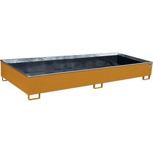 Regal-Bodenwanne mit PE-Einsatz, 1000 l Auffangvolumen, LxBxH 3265 x 1315 x 385 mm, orange, ab 3 Stk eurokraft pro