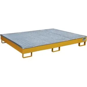 Regal-Bodenwanne mit PE-Einsatz, mit Rost, 256 l, LxBxH 1765 x 1315 x 255 mm, orange, ab 3 Stk eurokraft pro