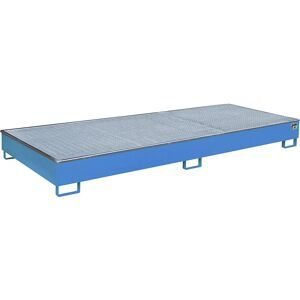Regal-Bodenwanne mit PE-Einsatz, mit Rost, 540 l, LxBxH 3265 x 1315 x 270 mm, blau eurokraft pro